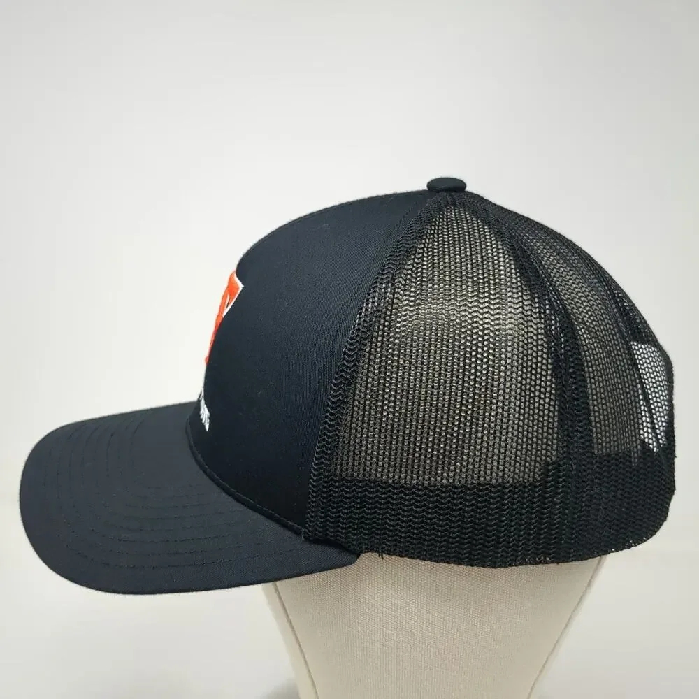 Pacific Headwear Trucker Hat Black One Size Wrestling Logo Mesh Snapback Cap